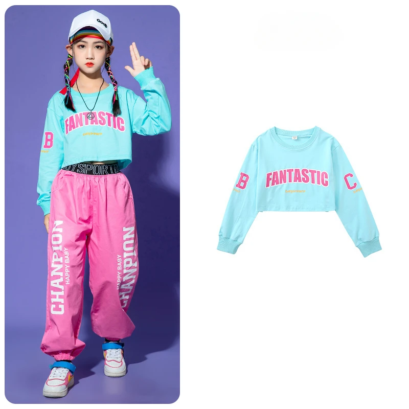 Jongen Street Dance Hiphop Dopamine Top + Joggingbroek Studenten Cheerleading Prestatiepak Meisjes Jazz Dansvoorstelling Kleding