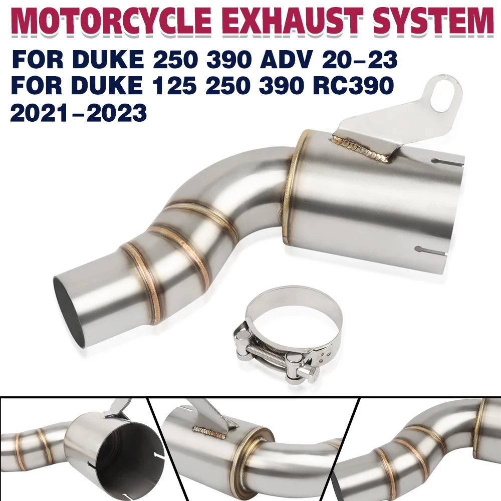 Für DUKE 125 250 390 Abenteuer RC390 2020-2023 Motorrad Auspuffanlage Schalldämpfer Moto 51mm Vorne Mitte Link rohr Zubehör