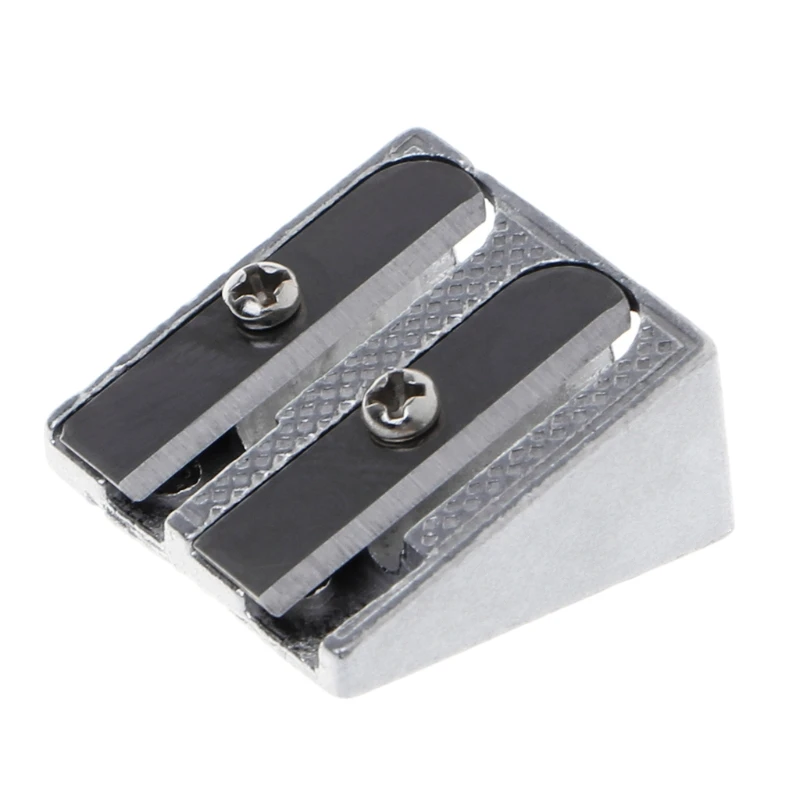 Metal Bevelled Double Hole Pencil Sharpener School Office Sharpener Stationery