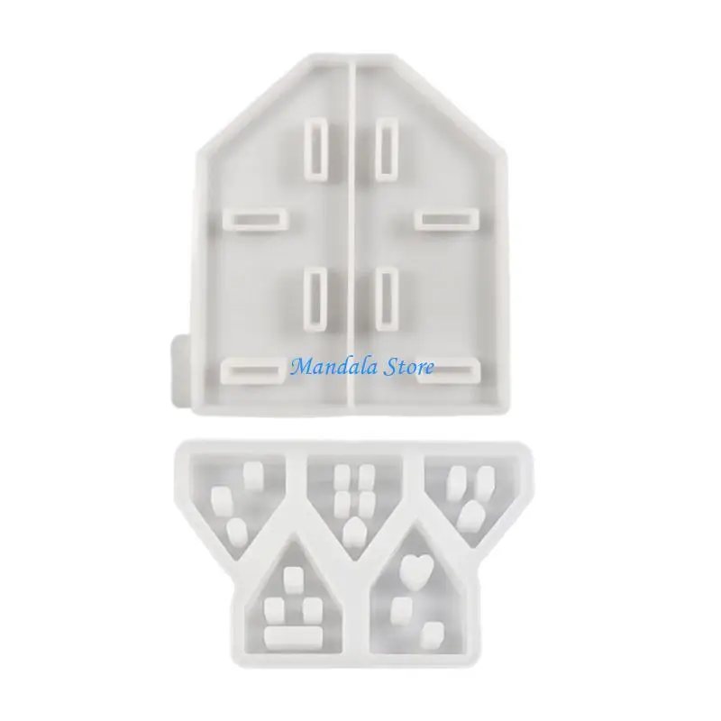 

U2JC House Shaped Silicone Molds for Plaster Decorations Art Craft, Holder