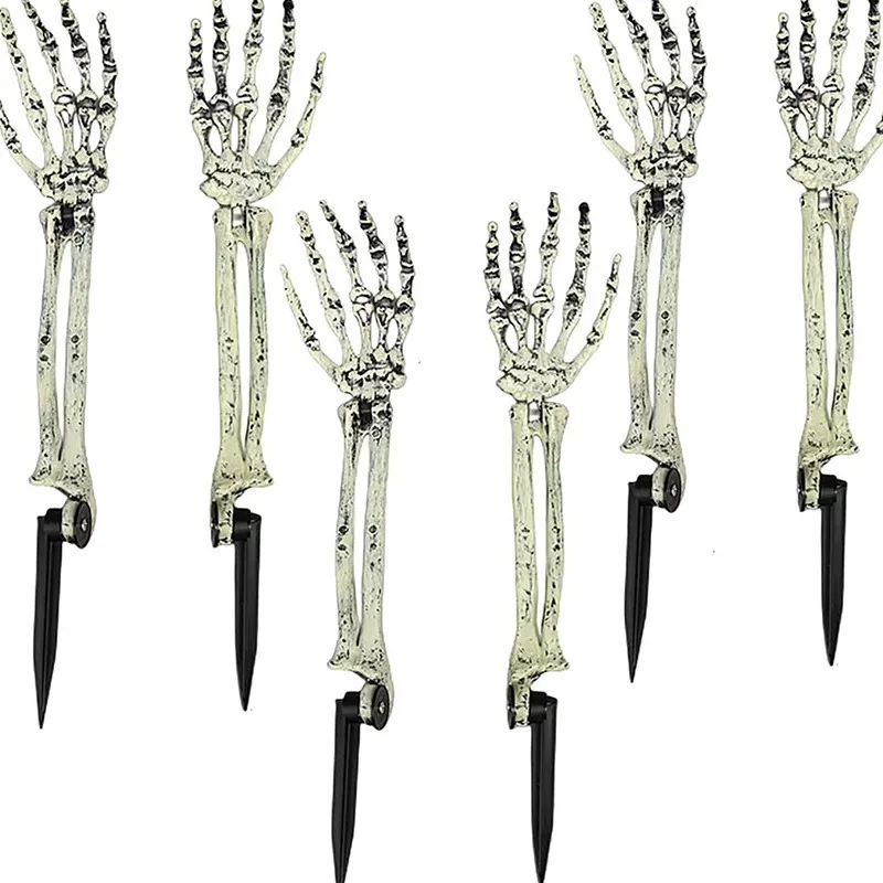 

Artificial Skull Hand Bone Courtyard Stakes Halloween Carnival Party Decor Haunted House Prank Cosplay Props Accessories