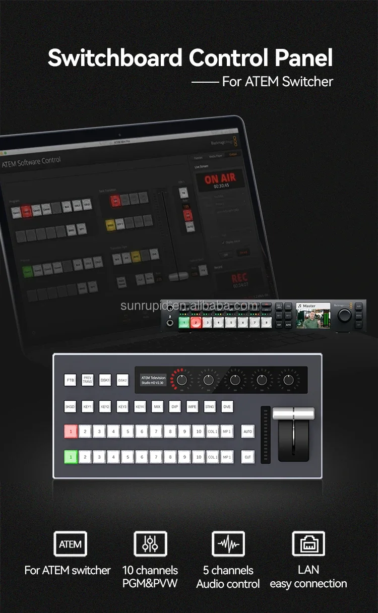 مؤتمر الفيديو Black Magic ATEM Switcher Studio HD vMix Television Pro Studio HD Live Broadcasting Streaming Switcher #3