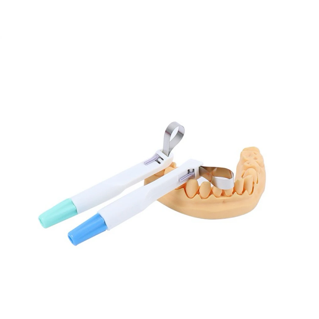 Sistema de Matrices Dentales Ajustables, Porta Matrices Desechable, Abrazaderas de Metal Profesional para Dientes Preformados, Odontología