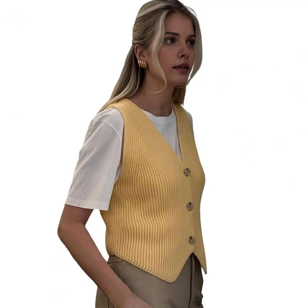 Coletes de malha curta para mulheres, cardigans sem mangas, gola v, colete cinza curto, regata de malha, outwear, primavera, 2022