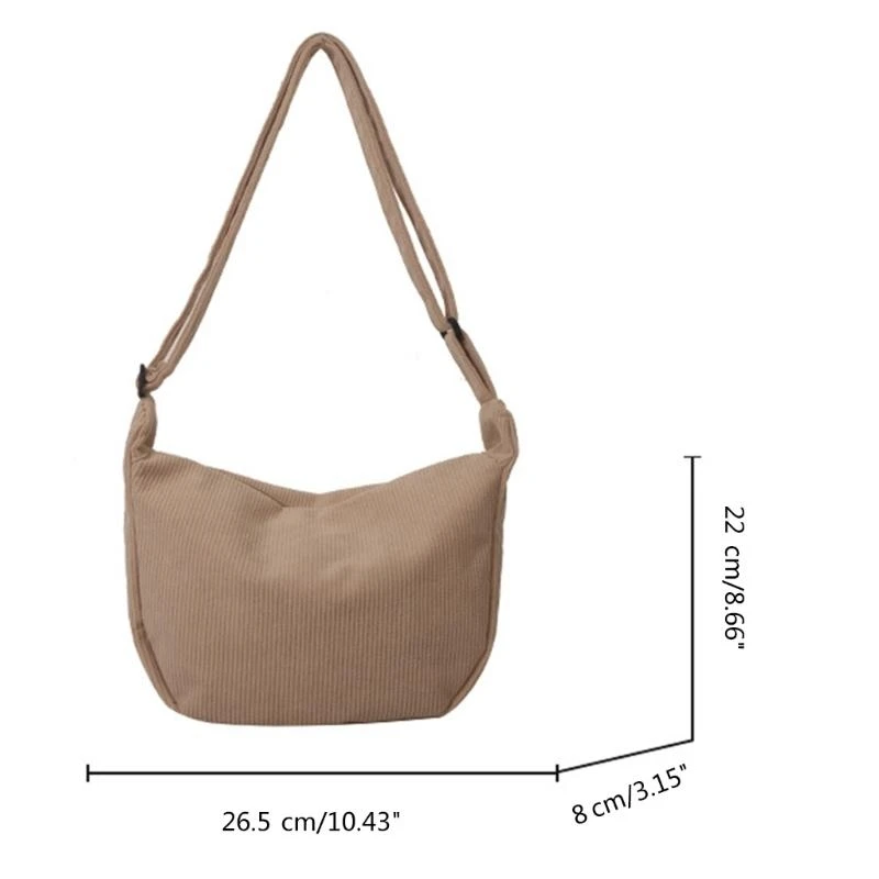 

G5AE 2023 Corduroy Dumpling Bag Versatile Shoulder Bags Large Capacity Crossbody Bag