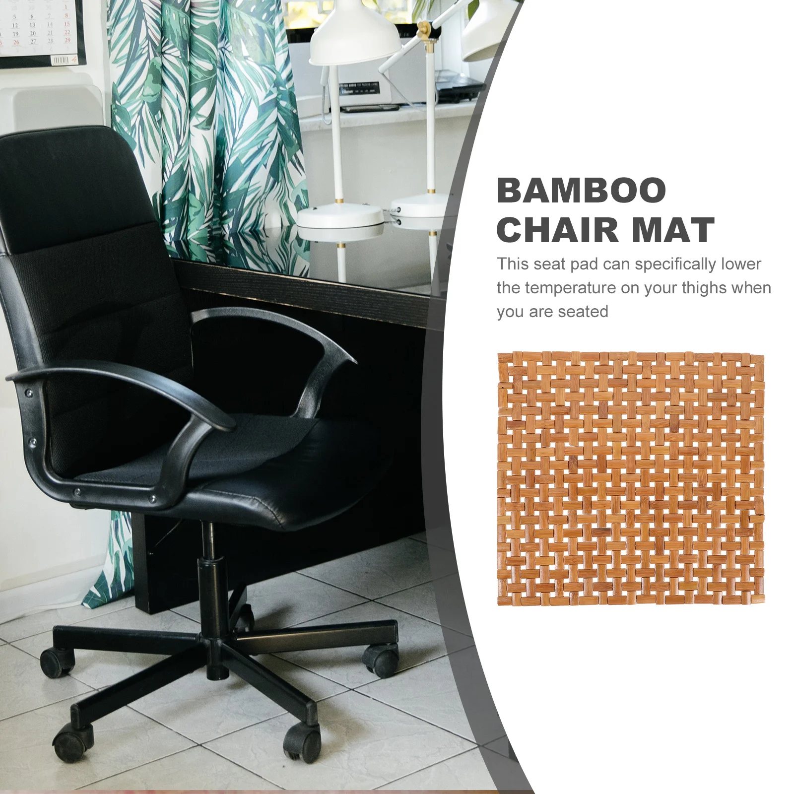 

Bamboo Seat Cushion Square Outdoor Dining Chair Pads Cool Summer Mat Hollow Spliced Design Carbonized Color Long Service