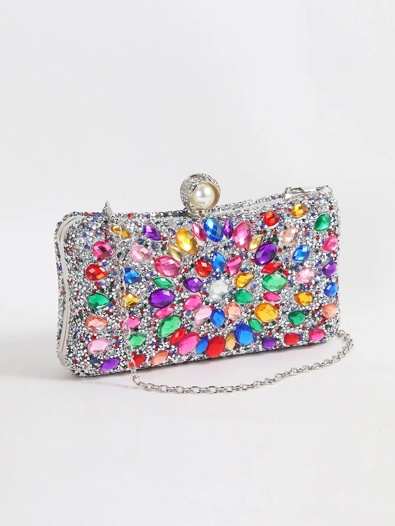 

Mini Reversible Colorful Gemstone Sunflower Clutch, Party Rival Handbag, Wedding Gift Bag, Party Girl Clutch, Women's Clutch Bag