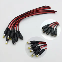 (18Awg) 12V 5A Dc Power Pigtail Barrel Plug Connector Cable,Plugs Male Female Securityadapter Connectors 5.5mm X 2.1mm