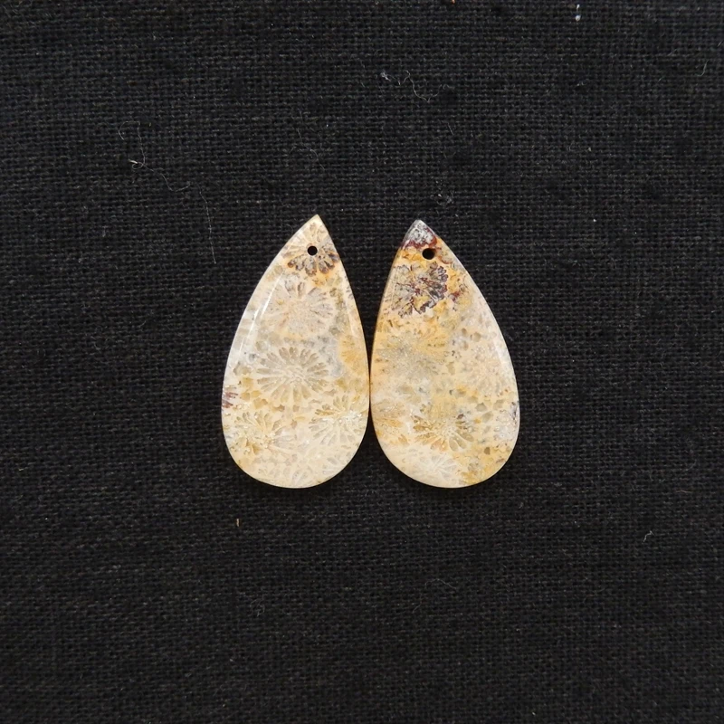 Natural Stone Indonesian Coral Water Drop Earrings Beads Fashion DIY Gemstone Jewelry Accessories for Women