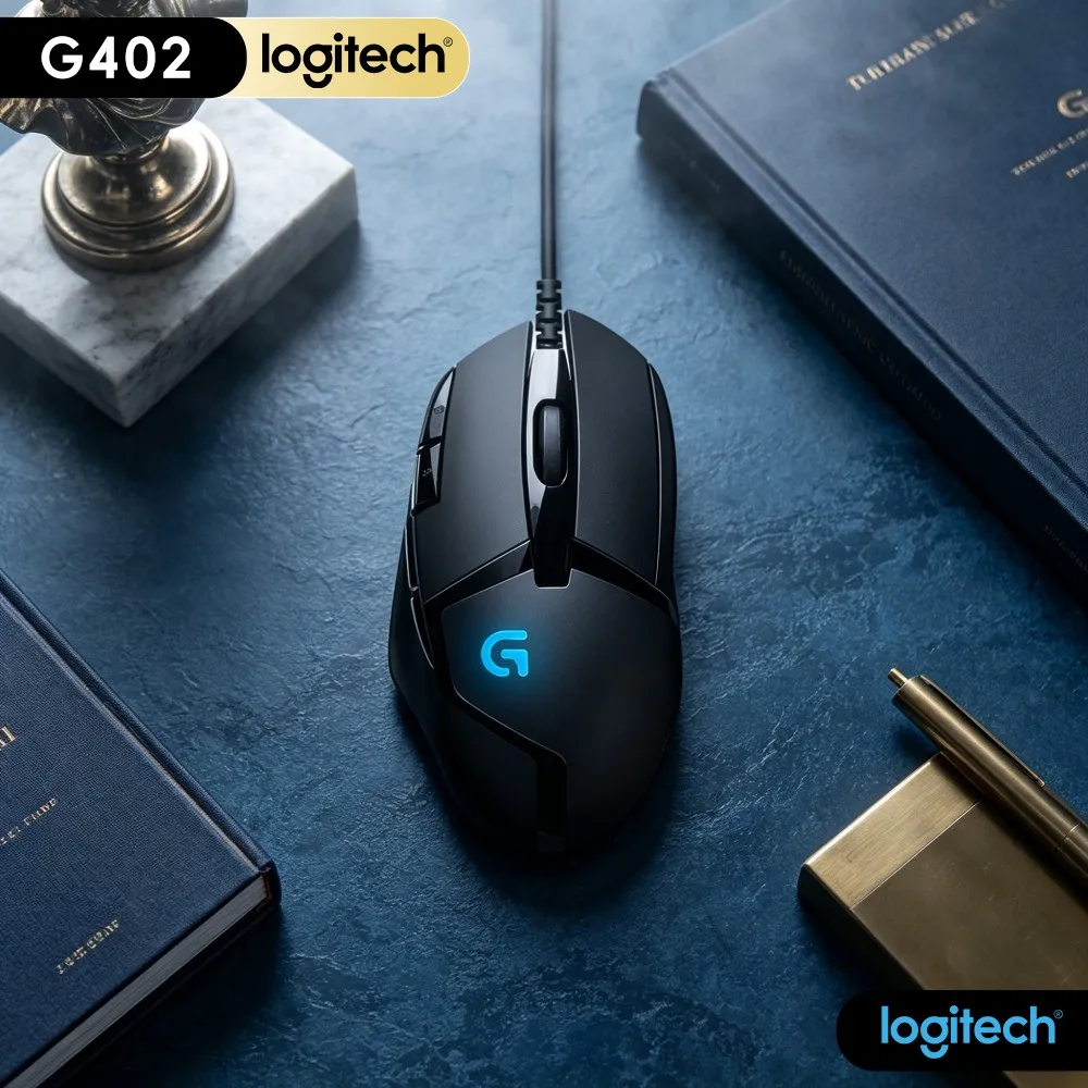 Logitech G402 Hyperion Fury Wired Mouse 20M Mechanical Clicks Rating 32‑Bit Processor For Desktop And Notebook Gaming Rig