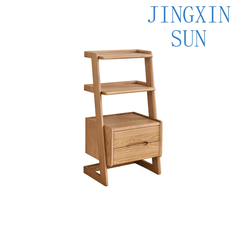 Solid wood ash wood shelf Multi-layer storage shelf Bookshelf Floor sub-table Small tea rack Simple small apartment