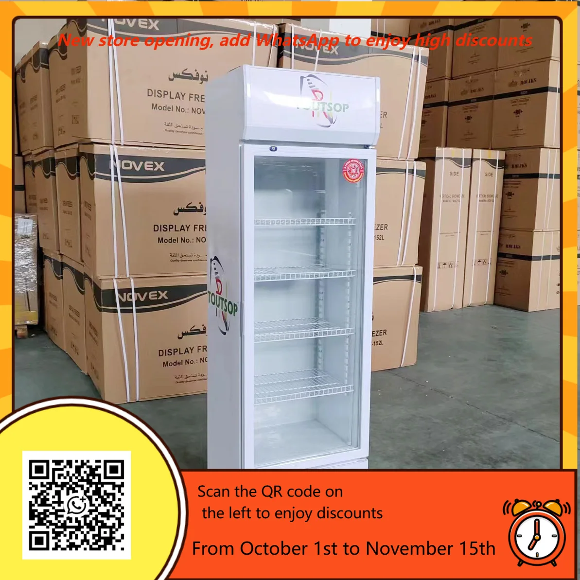 Hochwertiger Kühlschrank für Getränke, Präsentationskühler, Kühler mit einer Glastür