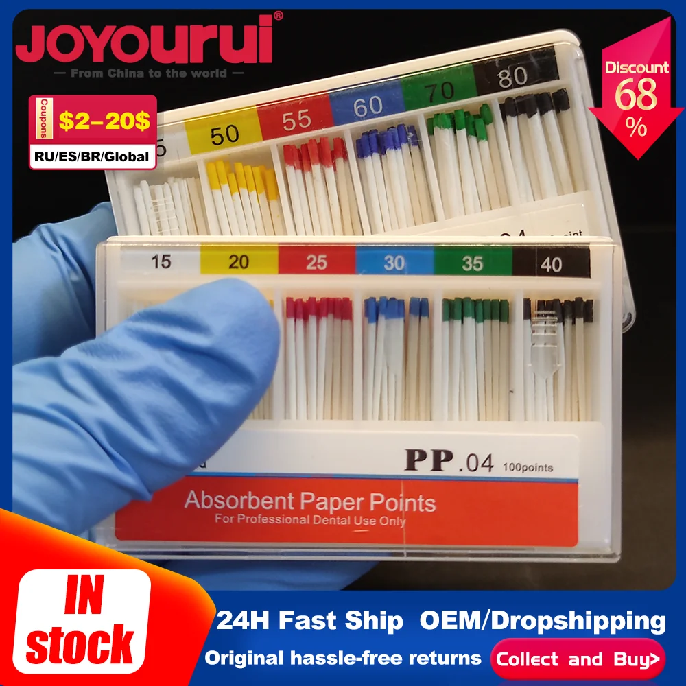 

Набор стоматологических гуттаперчевых и абсорбирующих бумажных палочек для лечения корневых каналов, конусные файлы K/H/R/S/P SX-F3 NITI, размеры 45-80 #