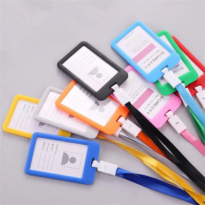 

1pcs New Name Credit Card Holders Women Men Bank Card Neck Strap Card Bus ID Holder Students Kids Identity Badge With Lanyard