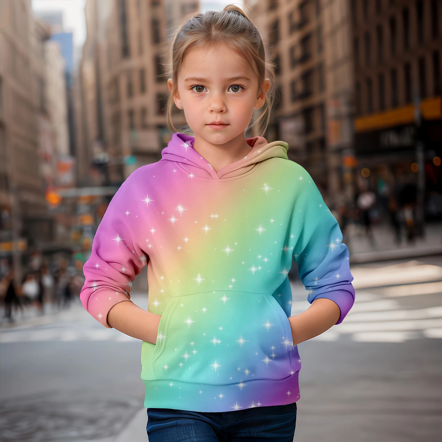 Girl Clothes Rainbow Friends Printed Hoodies Autumn Children's Clothing Long Sleeve Fashion Tops Kids Clothes Child Boy Clothes