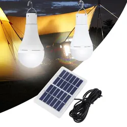 7W Solar Light Waterproof USB Charged Hanging Emergency Sunlight Powered Lamp Outdoor Indoor House Solar Bulb Light Solar Panels