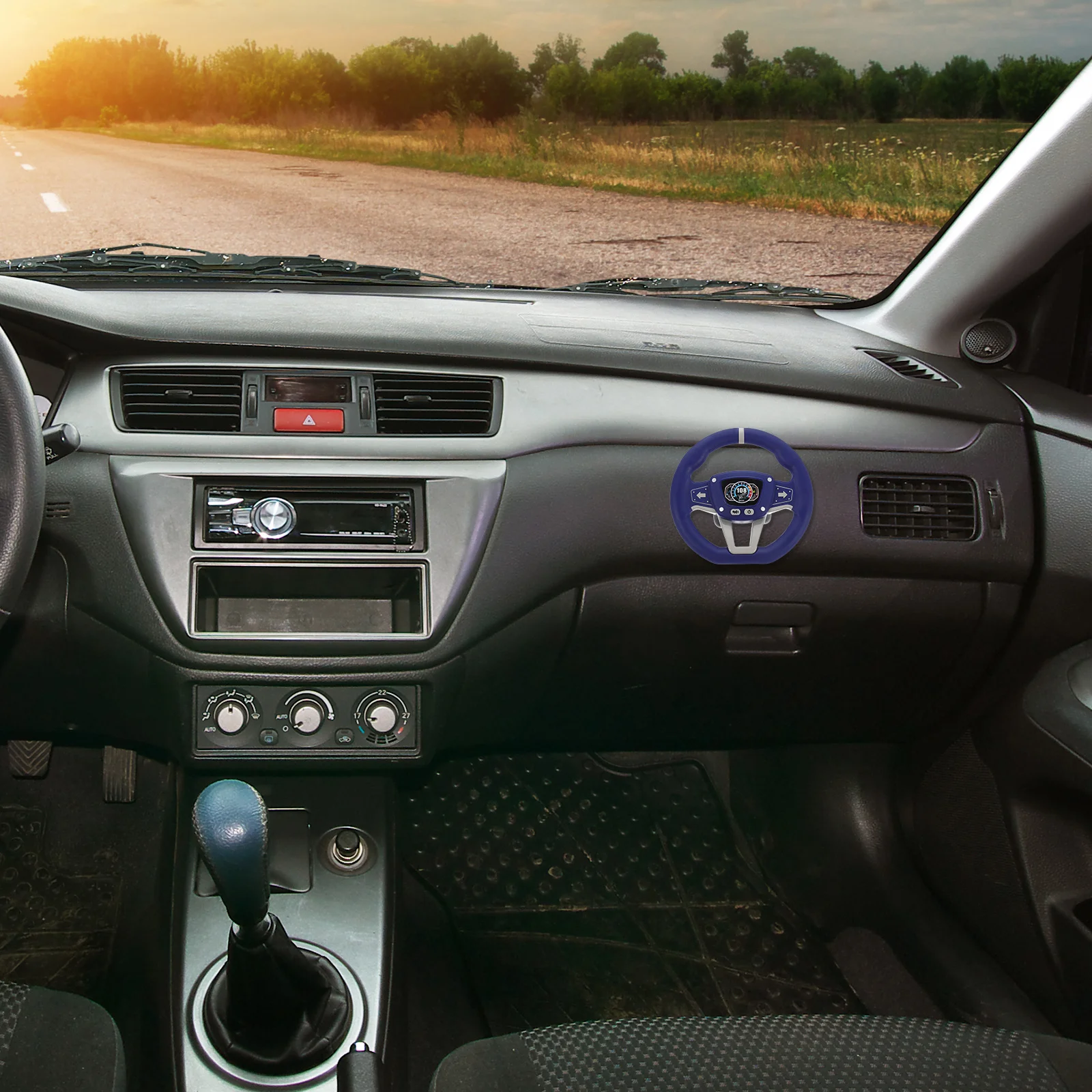 

1pcs Simulation Steering Wheel For Kids Interactive Sound Light Music Realistic Car Driving Experience - Pretend Play Steering