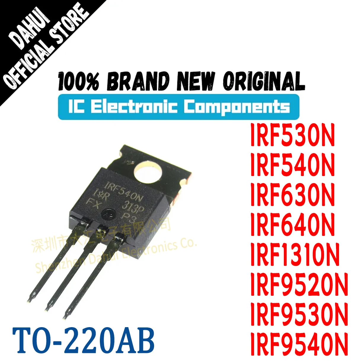 

10Pcs Quality Brand New IRF530N IRF540N IRF630N IRF640N IRF1310N IRF9520N IRF9530N IRF9540N IC Chip TO-220AB