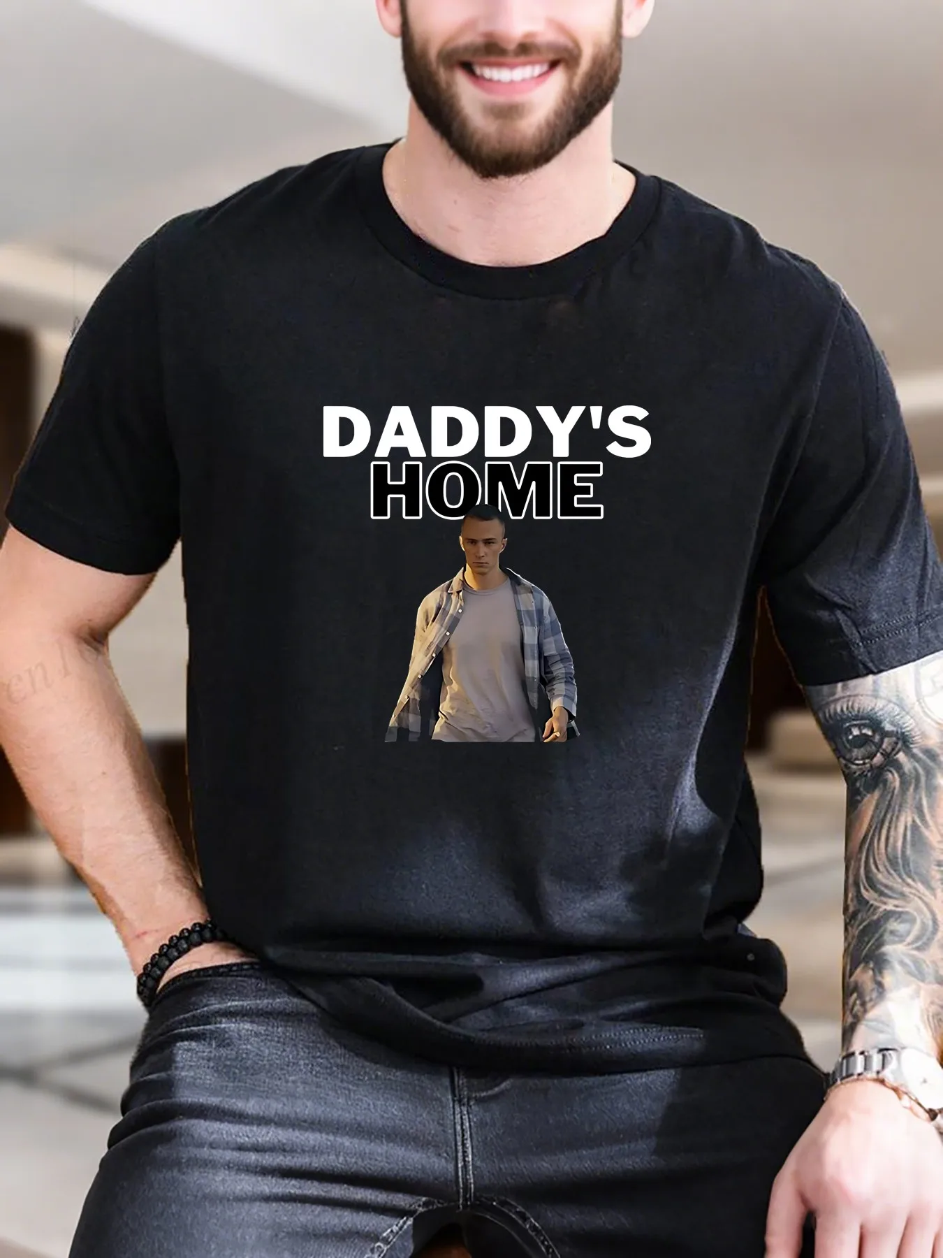 

Men's Graphic Print T-Shirt - Stylish Streetwear Cotton Tee with Arafed Walking Man Design, Breathable & Soft Casual Top for Daily Wear