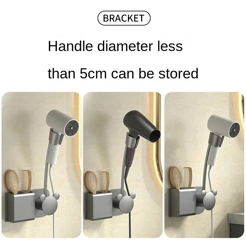 Hair Dryer Holder No Need To Hold Adjustable Wall Hanging Free Of Hands No need To Punch Holes Universal Air Duct Storage Rack