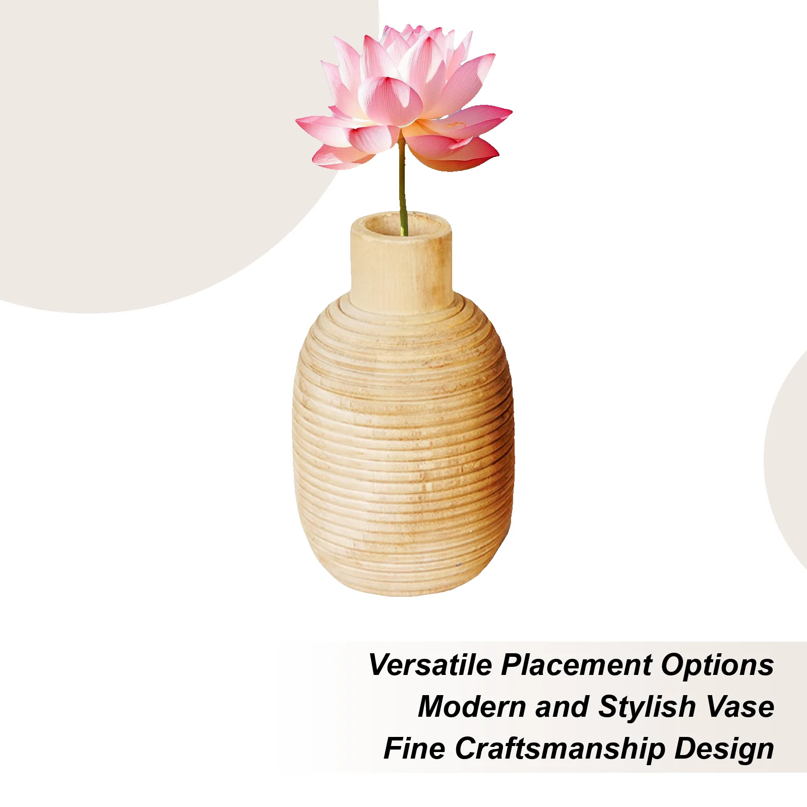 

Home Decor Wooden Vase Flower Wood Vase Decoration Floral Arrangement Farmhouse Ornament Plant Container for Entryway Hotel