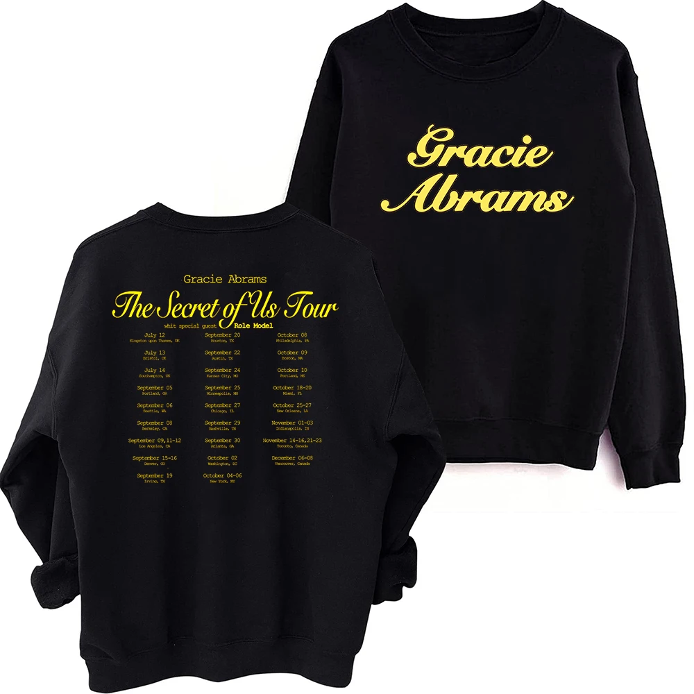 Gracie Abrams The Secret of Us Tour 2024 Sweatshirt Harajuku Round Neck Long Sleeve Oversize Hoodie