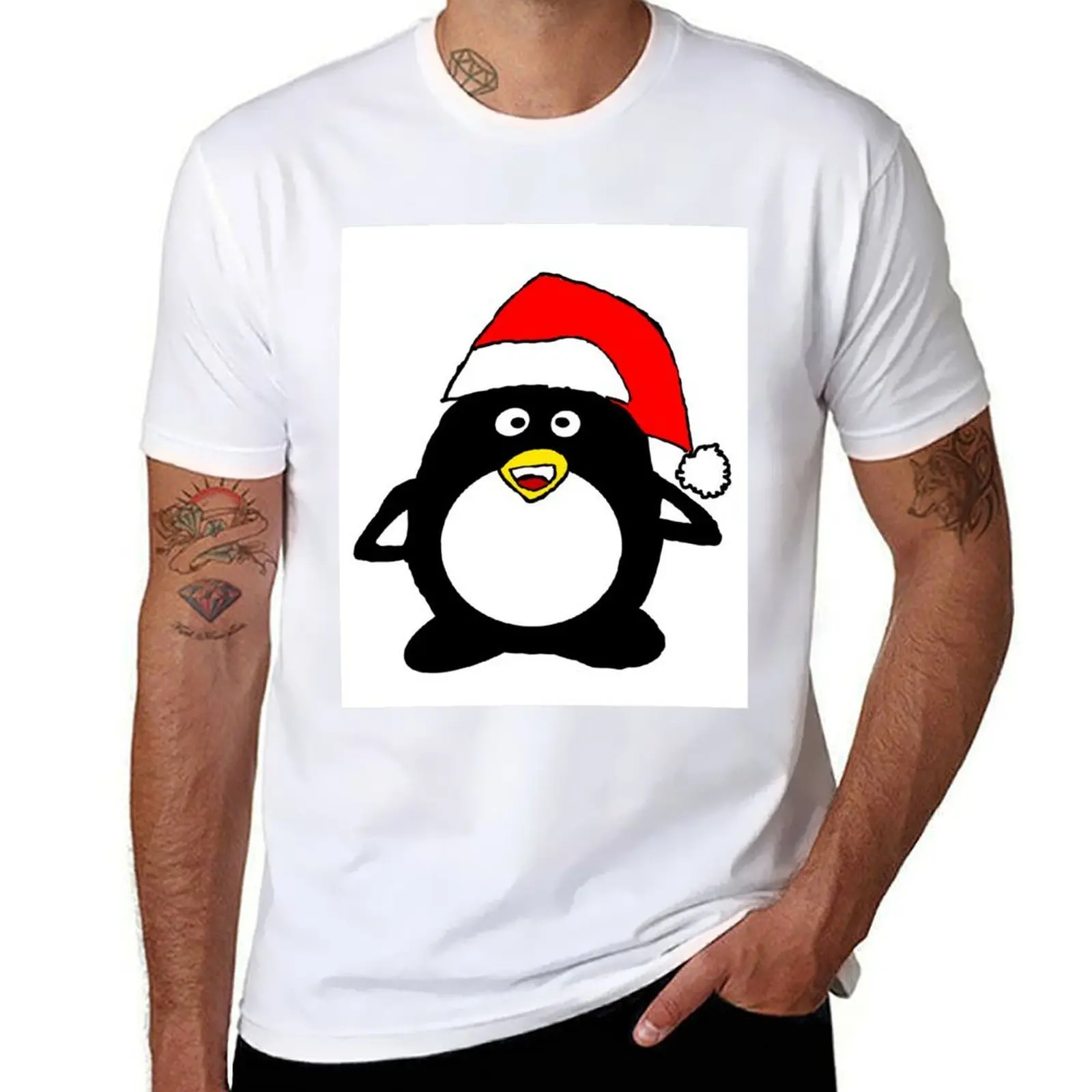 Penguin Christmas T-Shirt Sweat Resistant Workout Tee Shirt