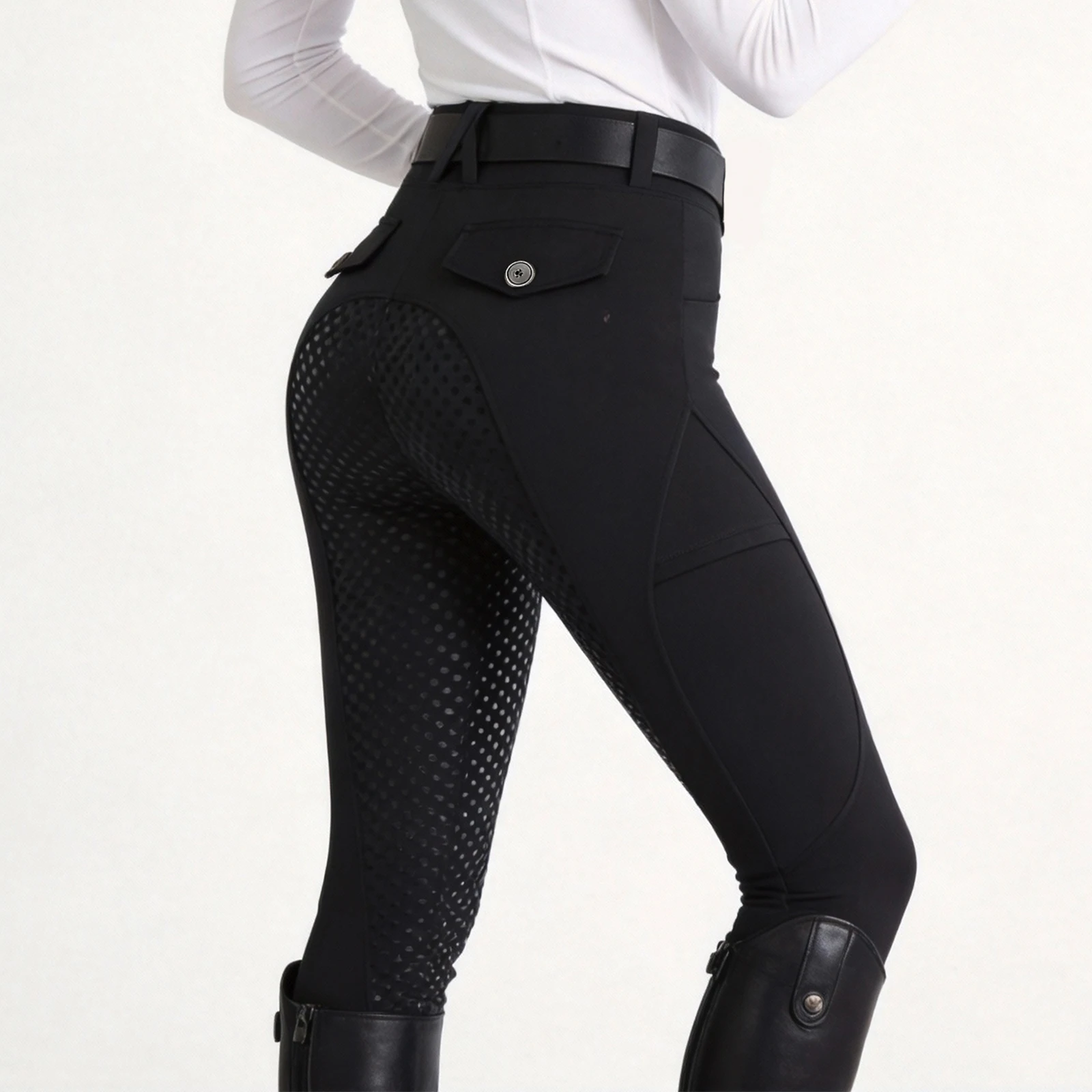 WOSAWE Women's Equestrian Pants Full Silicone Anti-Slip Horse Riding Sports Pants Elastic Quick-Dry Horseback Riding Pants