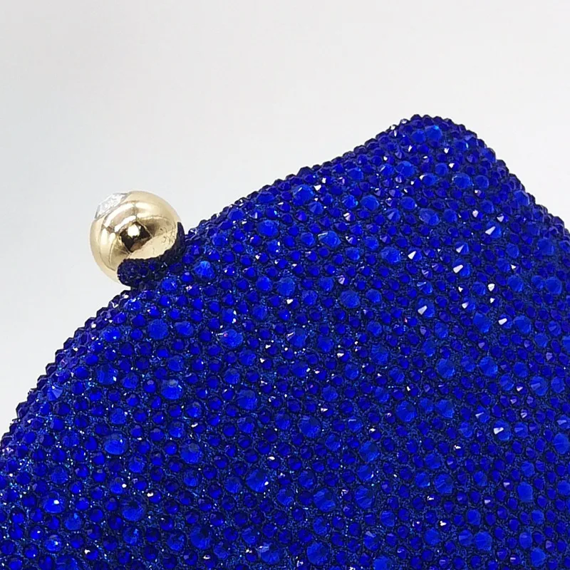 Clássico diamante sacos de noite festa formal vestido luxo azul real bolsa cristal boate blingbling embreagem bolsa prata ouro