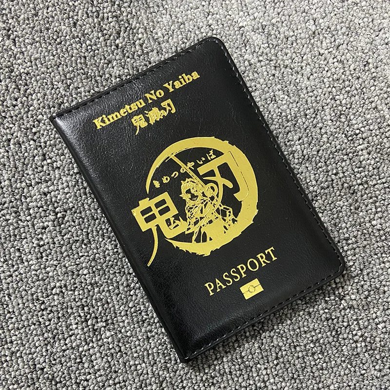 Anime Kimetsu No Yaiba Passport Cover Demon Slayer Cosplay Accessories Passport Holder Travel Wallet