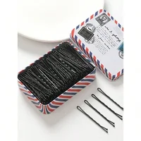 Classic Black Bobby Pins Set, T-Shape Design,Wave Styling Hair Clips For Women, Professional Daily Basic Hairpins & Accessories