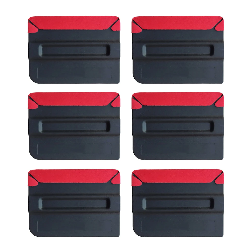 6pcs Magnetic Professional Film Scraper Set Faux Fur Edge Car Window Tinting Tool Bubble Remover for Auto Glass Installation