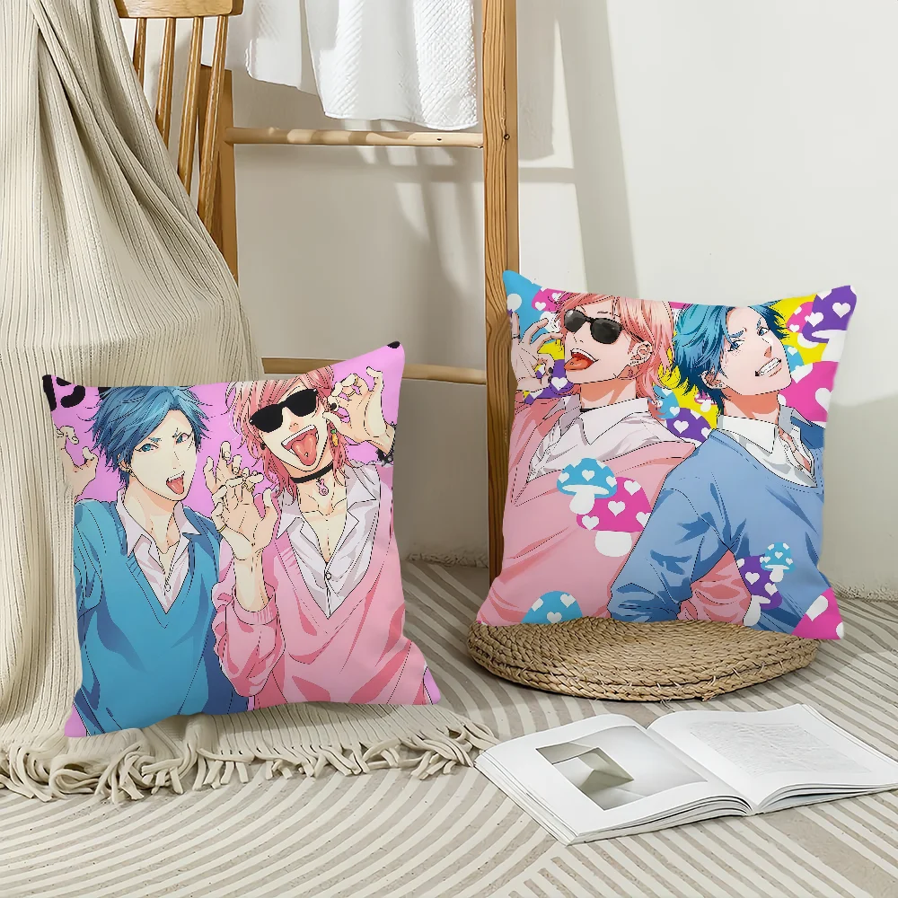 Cute Manga Yarichin Club Ayato Yuri Pillow Case Office Cushions Suitable For Sofa Car Bedroom Decorative Cushion Cover
