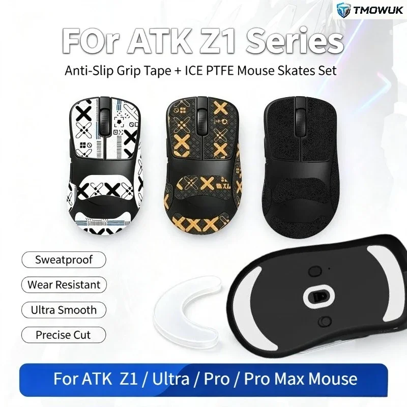 1-2set For ATK LieKong Z1 / Ultra / Pro / Pro Max Mouse Accessories Sweatproof Anti-Slip Grip Tape & PTFE Mouse Skates Full Set