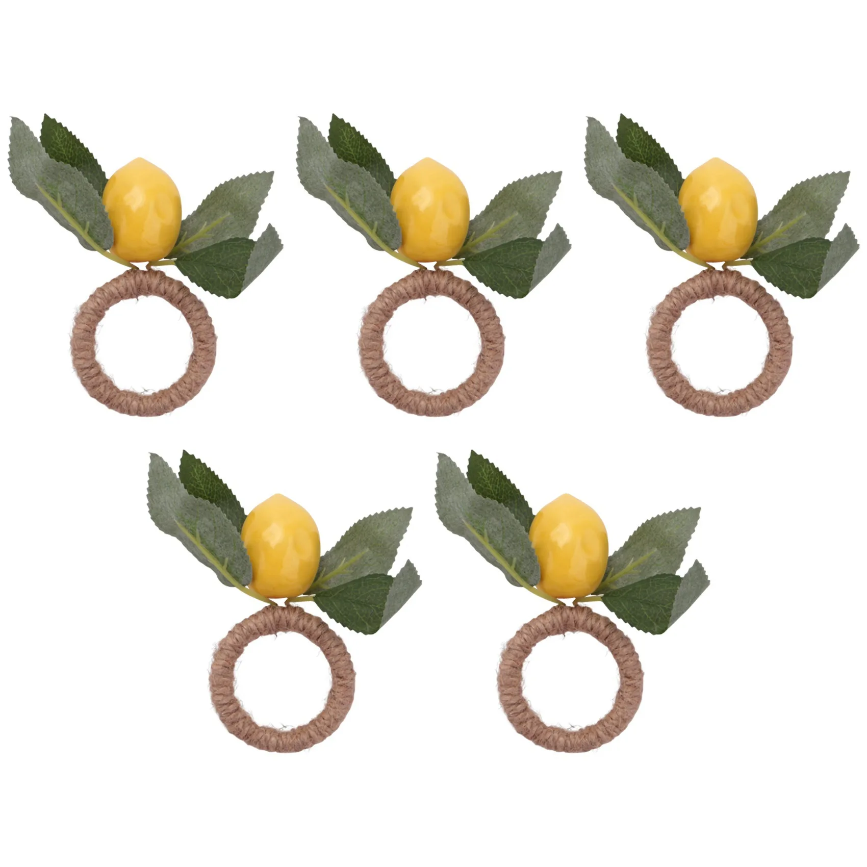 Lemon Napkin Rings Set Lemon Vine Napkin Rings Dinning Table Setting Napkin Holder for Home Dining Table Holiday Decor