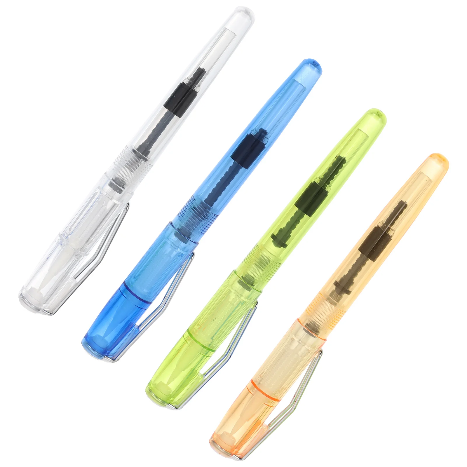 

4Pcs Nylon Hair Fountainpen Style Brush Pens Refillable Watercolor Drawing Calligraphy Ink Pens Watercolor Brush Pen
