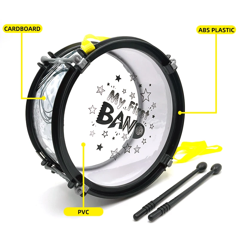 어린이 드럼 세트, 8.6 인치 악기, 드럼 스틱 2 개, 어린이 교육 장난감 학습, 소년 소녀 선물