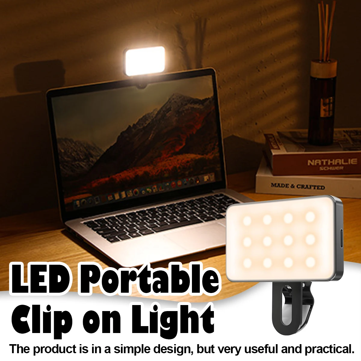 LED Selfie Light Phone Fill Light 120 LED 3000mAh Rechargeable Portable Video Light for Tiktok Vlog Video Conference Selfie