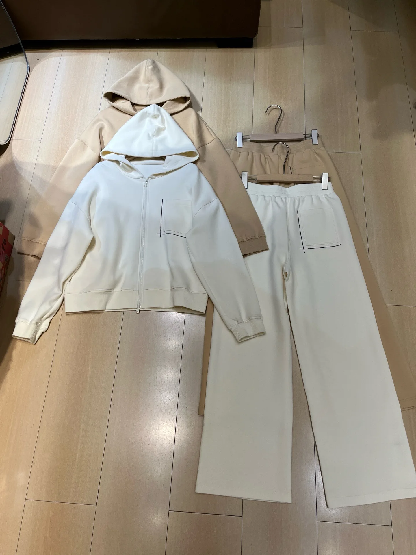 Zip Up Hoodie Wide Leg Sweatpants Matching Set Women Casual Loose Two Piece Loungewear Tracksuit