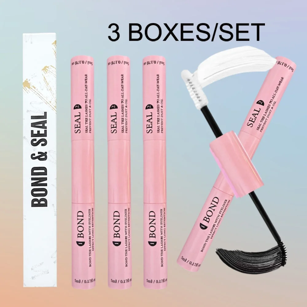 Lash Bond and Seal 10ml Individual Lashes Glue and Seal Super Strong Hold Lash Extension and Lash Glue Remover 5ml Tweezers Kit