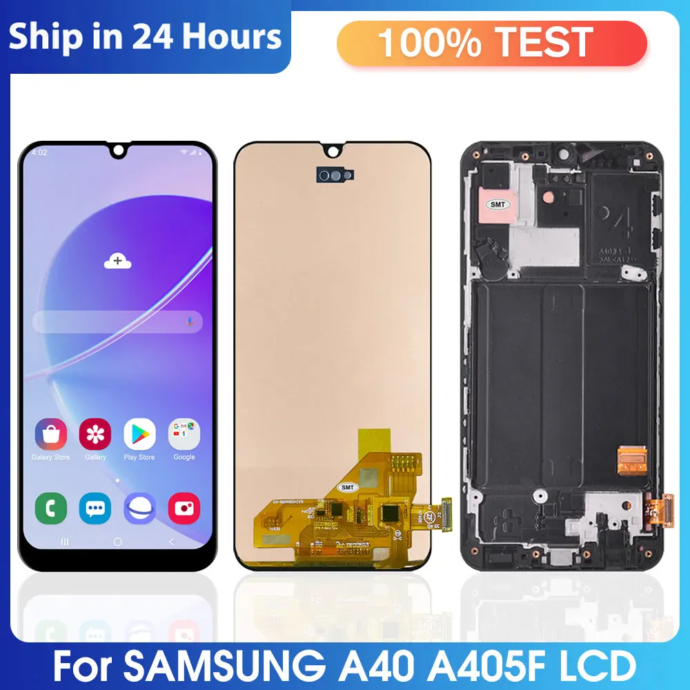 Высококачественный TFT-дисплей для Samsung Galaxy A40 с рамкой, совместимый с моделями A40 A405FN A405FM A405S