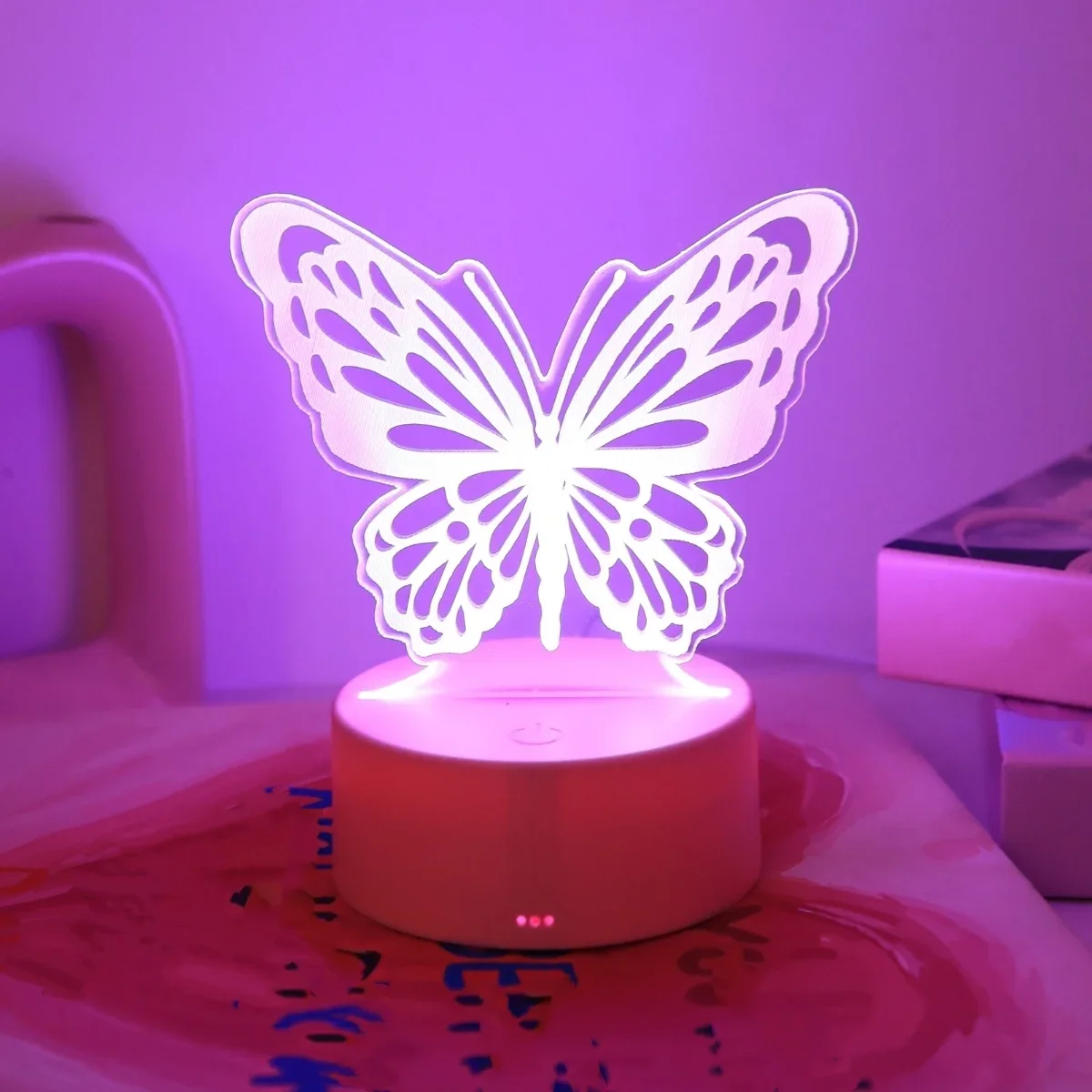 

3D Butterfly Creative Night Light USB Table Decoration Living Room Bedroom Lights Birthday Gift Luminous Hanging Lamp Nordic