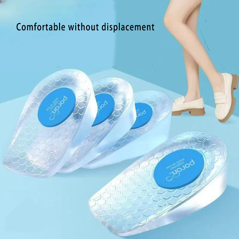 Silikon-Einlegesohlen zur Erhöhung der Höhe für Männer und Frauen, Schuheinlagen, unsichtbare Erhöhungs-Einlegesohlen für Schuhe, Fersenlift, Gel-Fußpolster – Detail 6