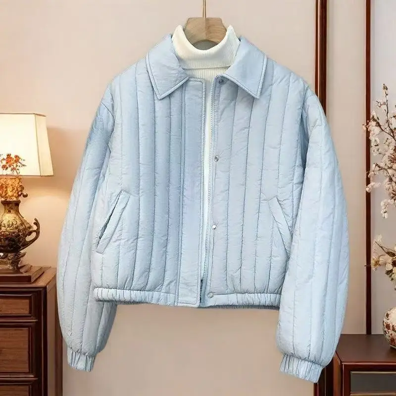 

2026New Thin Short Cotton-Padded Jacket Female Autumn Winter Korean Down Coat Women Parkas Joker Warm Overwear Outwear Lady Tops