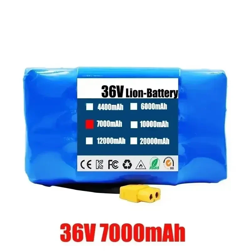 Echte 36V 12Ah 10s2p Akkus, wiederaufladbarer Lithium-Ionen-Akku für elektrisches, selbstausgleichendes Roller-HoverBoard-Einrad