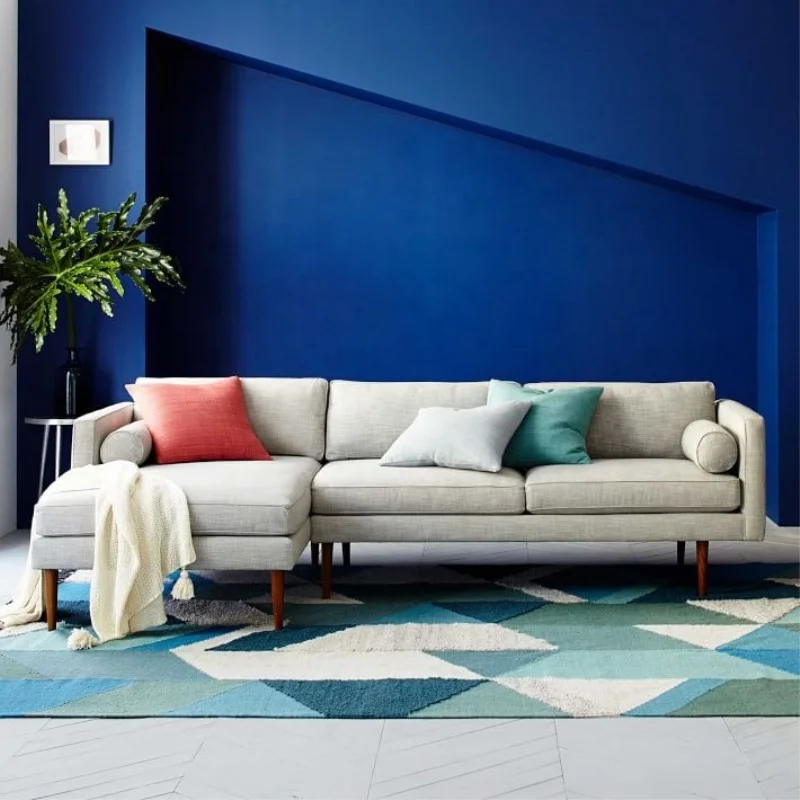 

Современный трехместный диван из массива дерева, желтый, с обивкой из велюра, для гостиной/квартиры, с наполнителем из губки, на деревянных ножках. Акция!