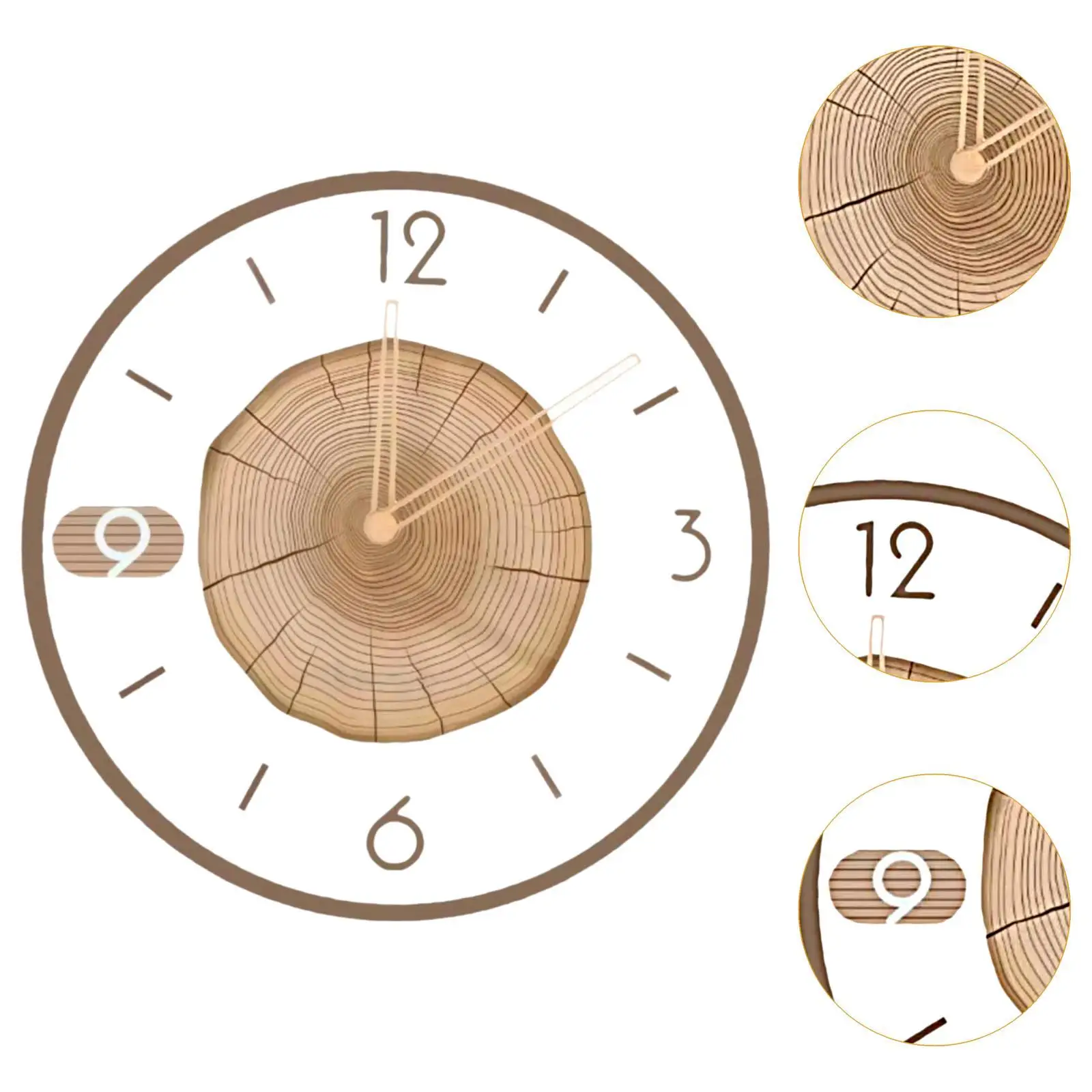 Wall Hanging Clock Quiet Simple Arabic Numerals Unique Round Decorative Clock Wall Ornament for Nursery Study Home Decoration