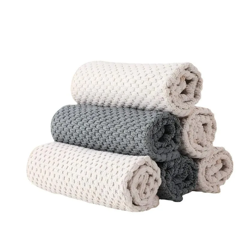 1/3/5 Pcs Wheat Grain Cloth Dishwashing Cloth Non Greasy and Absorbent Kitchen Cloth Non Shedding and Degreasing Cloth