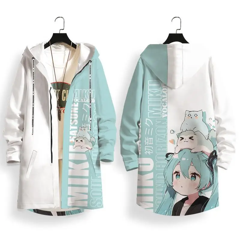 

Anime Hatsune Miku Windbreaker Cartoon Cute Men Women Fashionable Autumn Hooded Jacket Sports Sun Protection Quick-Drying Coat