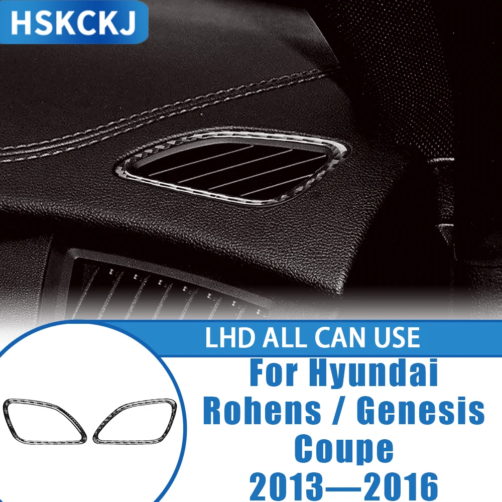 For Hyundai Genesis / Rohens Coupe 2013—2016 Car Accessories Carbon Fiber Defogging Air Vent Frame Interior Cover Trim Sticker